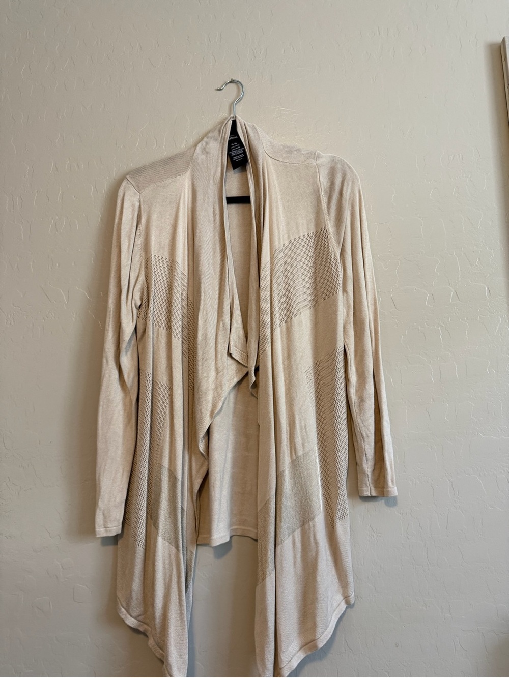 Premise Cream Open-Front Draped Cardigan
